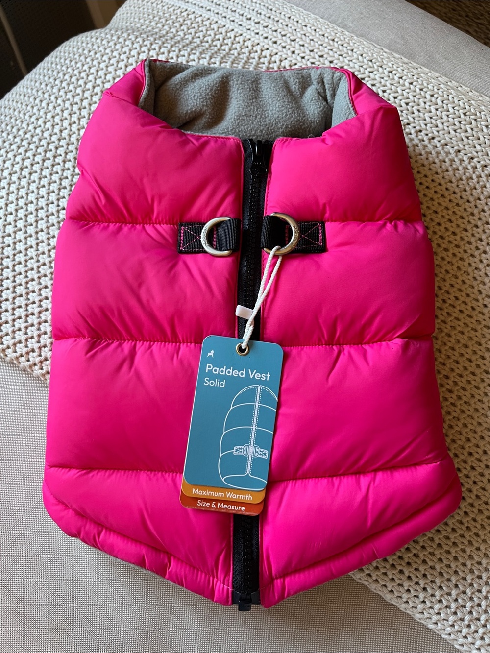 Gooby Insulated Pink Dog Puffer Vest